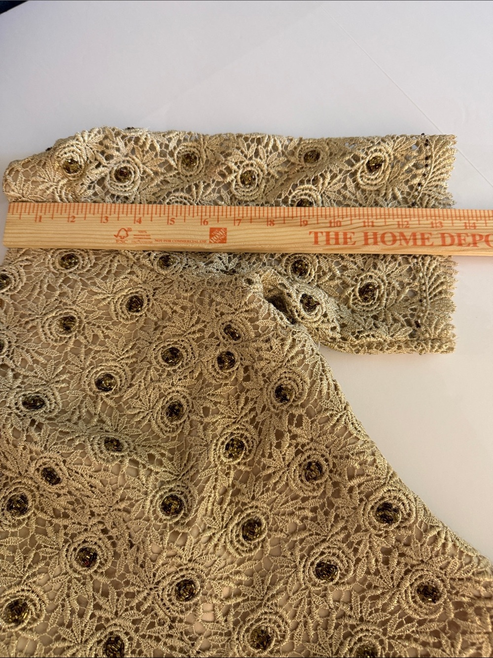 Watters and Watters Gold Lace Cocktail Champagne Top Plus 20 - Picture 8 of 11